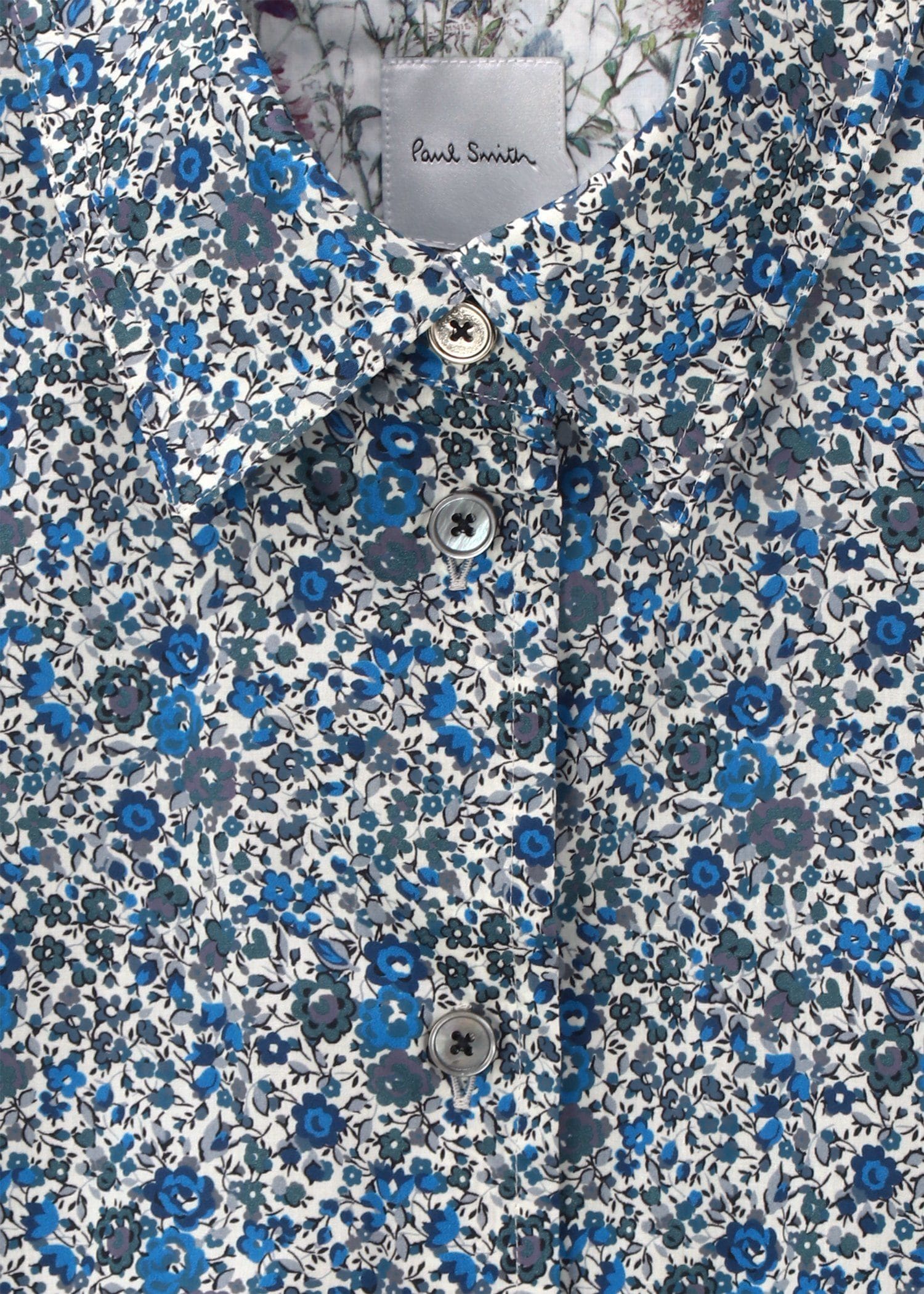 ウィメンズ リバティプリント 長袖シャツ（ライトブルー） ｜ポール