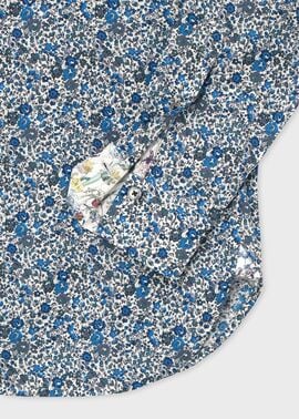 ウィメンズ リバティプリント 長袖シャツ（ライトブルー） ｜ポール