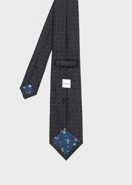 ポールスミス PaulSmith ネクタイピン ブラックチェック チェックオンドット タイ（ネイビー） ｜ポール・スミス