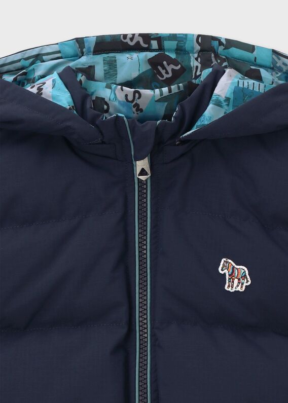 ポールスミスジュニア　リバーシブル　ダウン　紺　Paul smith 140 ポールスミスジュニア リバーシブル ダウン 紺 Paul smith 140