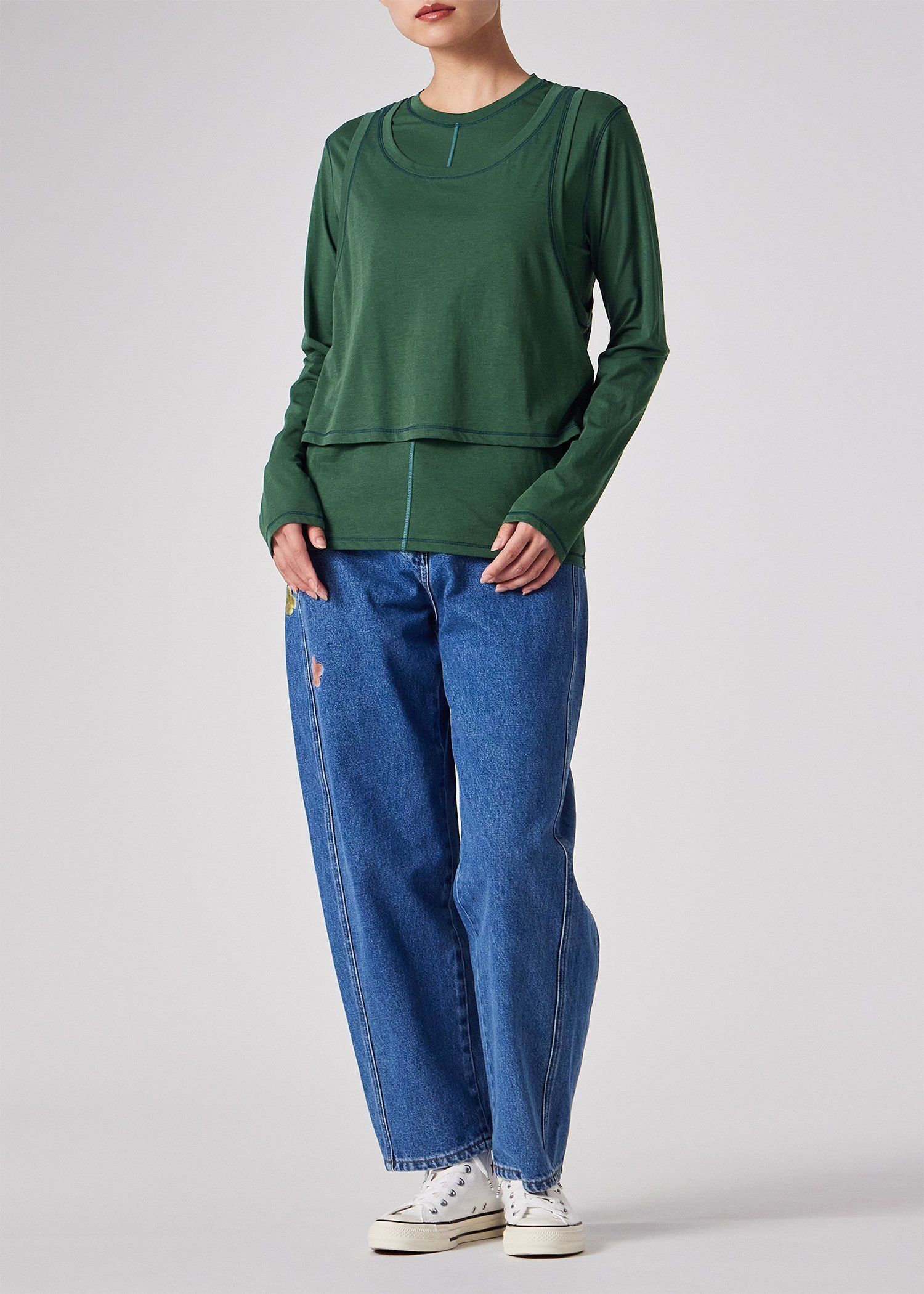 ウィメンズ レイヤード シアー カットソー