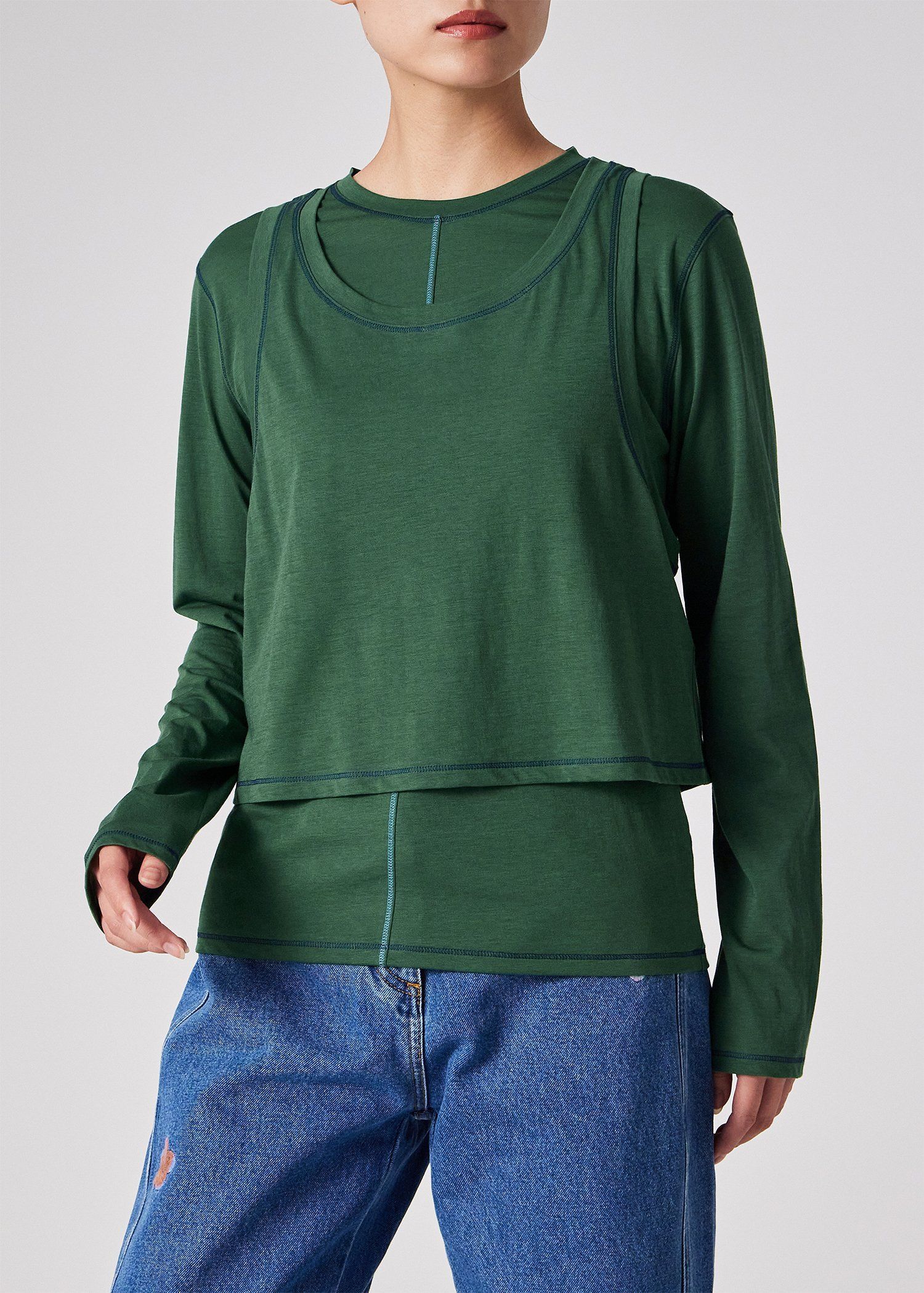 ウィメンズ レイヤード シアー カットソー