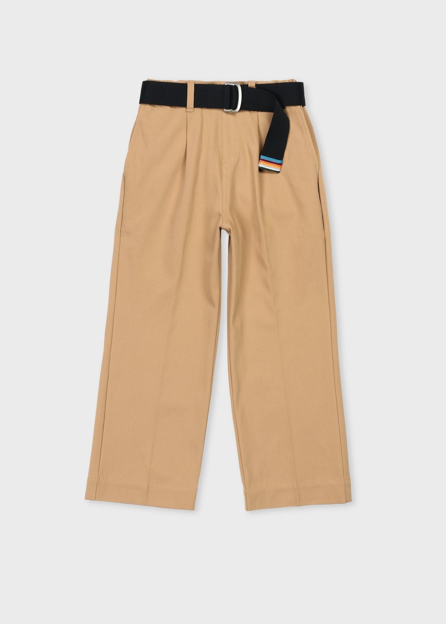 ボーイズ ベルト付きストレッチ ワイドパンツ