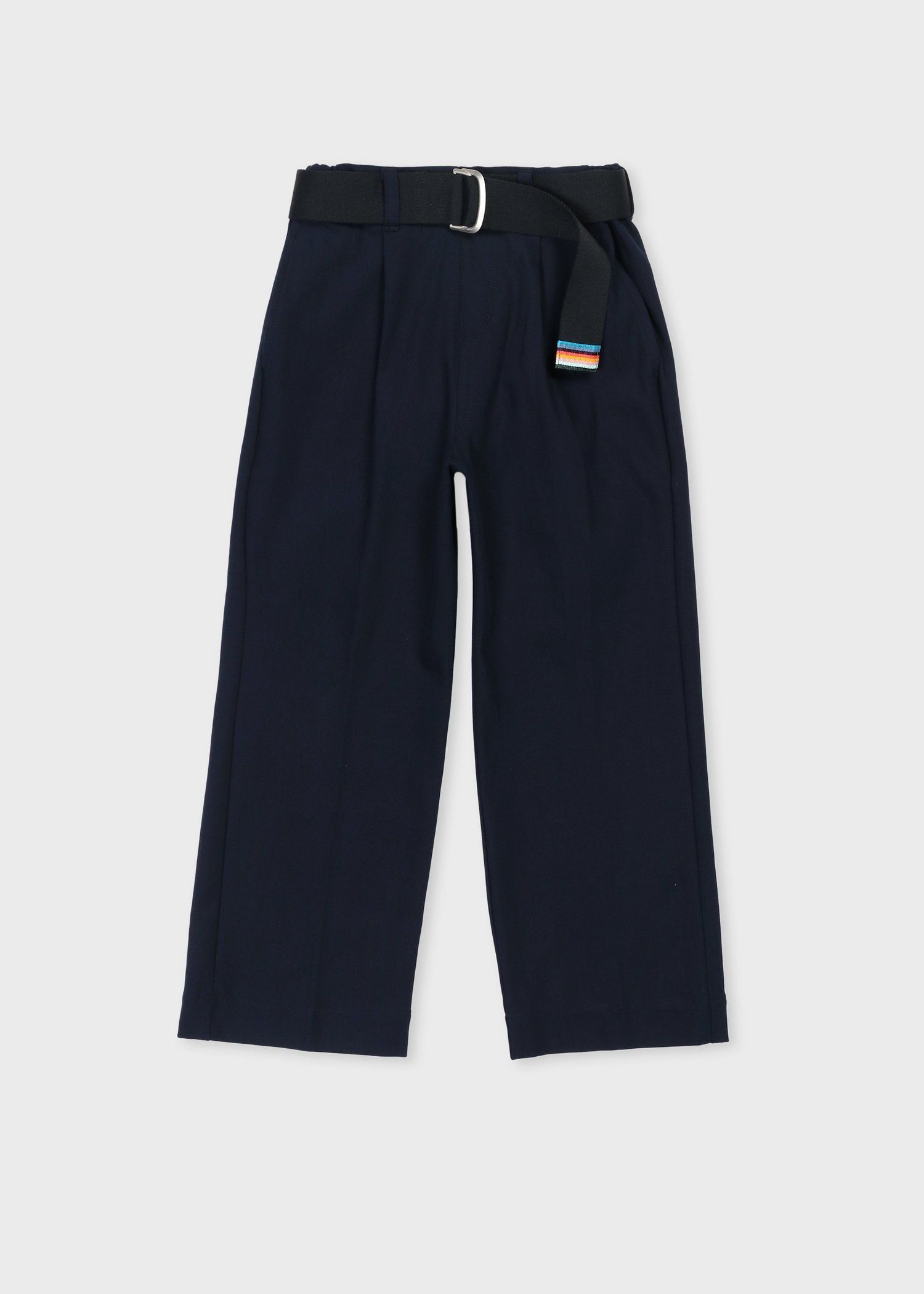 ボーイズ ベルト付きストレッチ ワイドパンツ