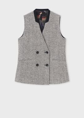 ウィメンズ ヘリンボーン ツイード ロングジレ