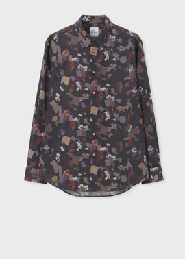 ジオメトリックボタニカル シャツ