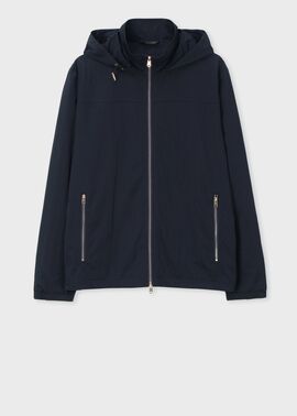 スタンドカラー フーデッド ショートブルゾン