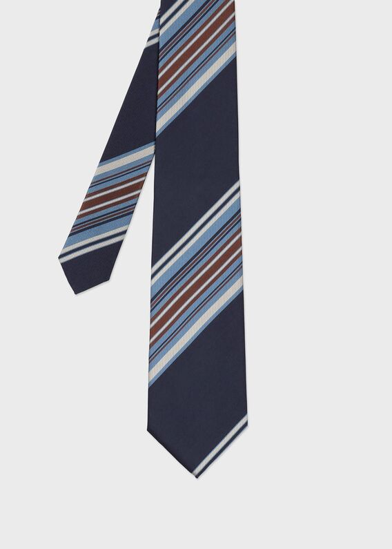 ポールスミス・コレクション ネクタイ ストライプ柄 ダークブラウン Paul Smith 【すぐに渡せるおしゃれなラッピング付!!】 ポール