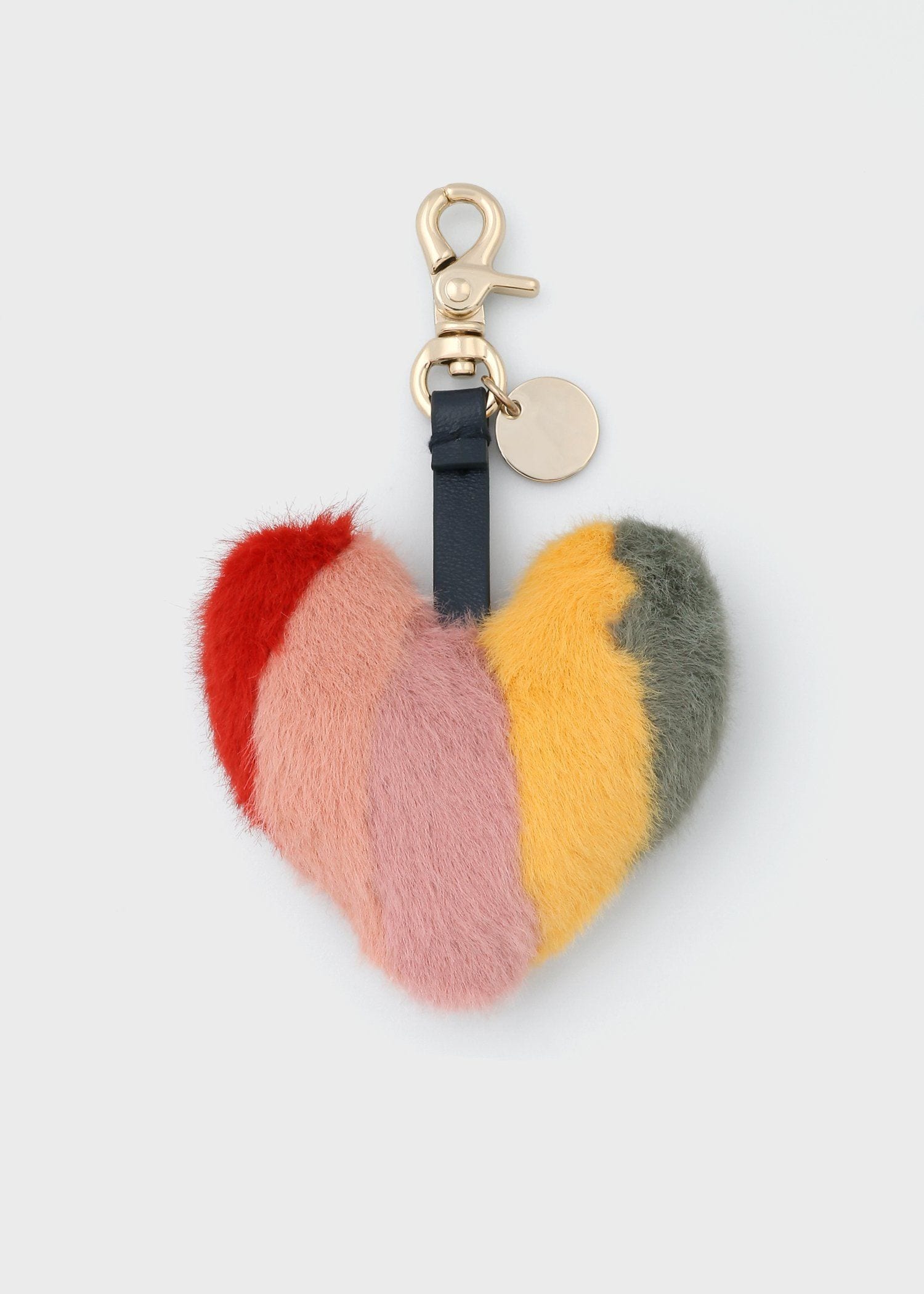 フラッフィー ハート バッグチャーム