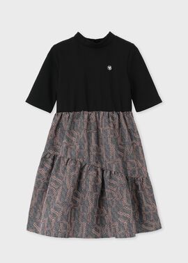 ガールズ 5分袖 ドッキングワンピース