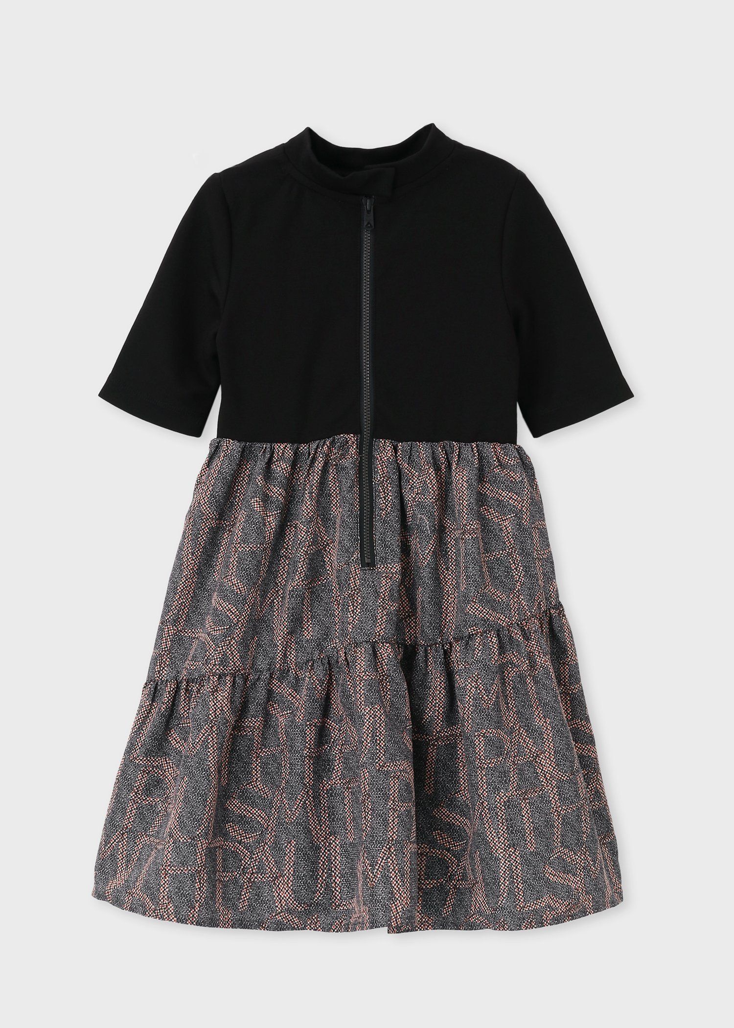 ガールズ 5分袖 ドッキングワンピース