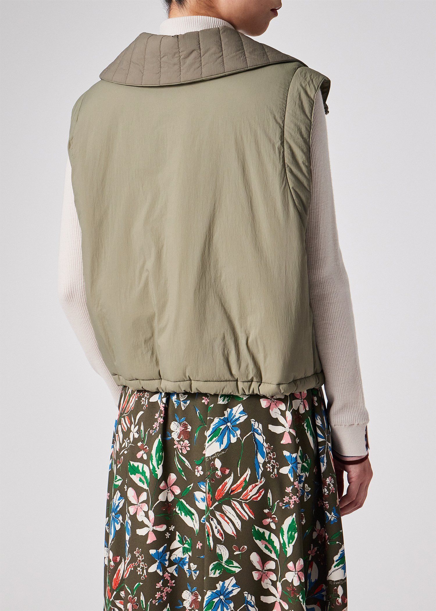 ウィメンズ タフタ スタンドカラー ベスト