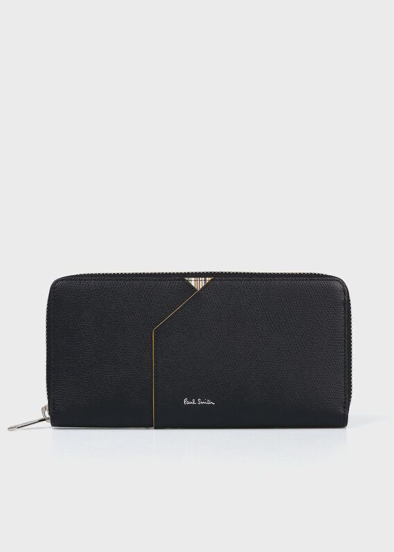 未使用級✨PaulSmith 長財布 ジッピーウォレット レターズ レザー 黒 brandeal_l516929472