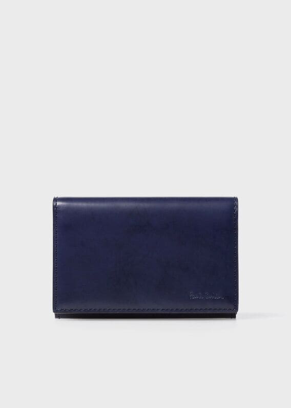 Paul Smith 名刺入れ　コードバン　最上位モデル　ブラウン　ブルー Paul Smith 名刺入れ コードバン 最上位モデル ブラウン ブルー