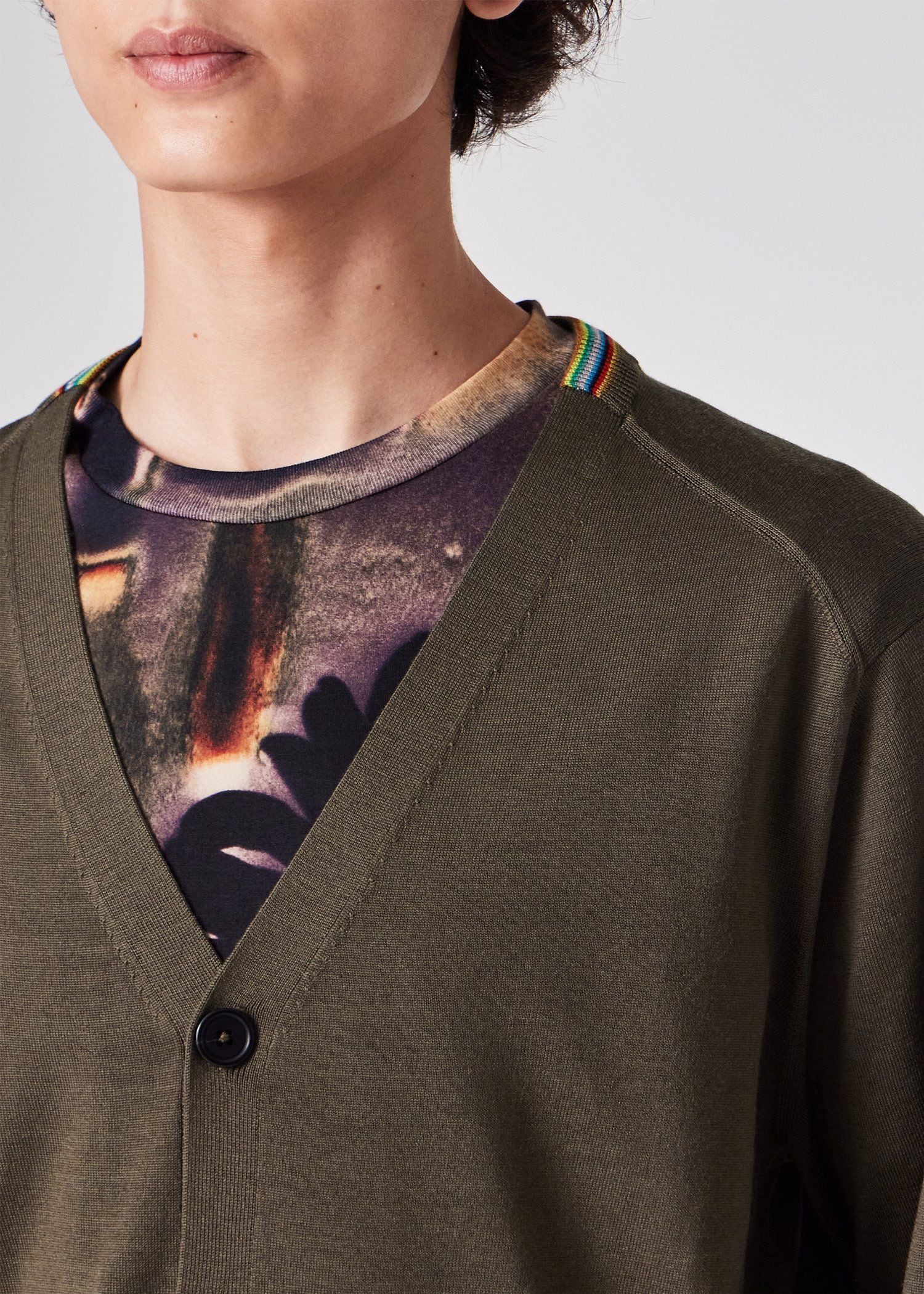 ハイゲージ ニット カーディガン（グリーン） ｜ポール・スミス