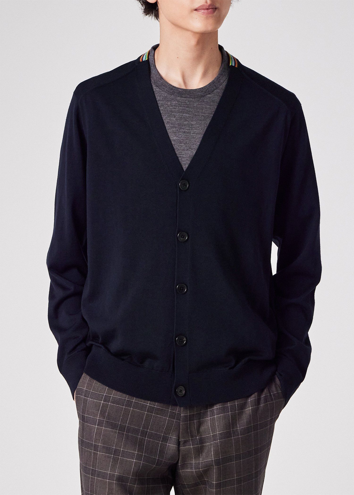 ハイゲージ ニット カーディガン（ネイビー） ｜ポール・スミス