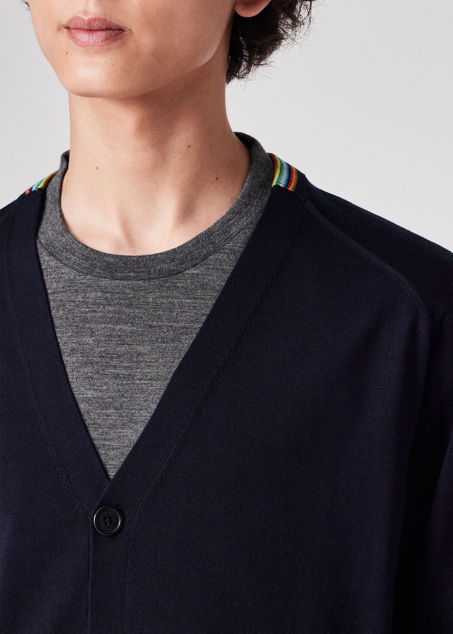 ハイゲージ ニット カーディガン（ネイビー） ｜ポール・スミス