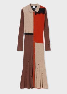 ウィメンズ レース カラーブロック ワンピース