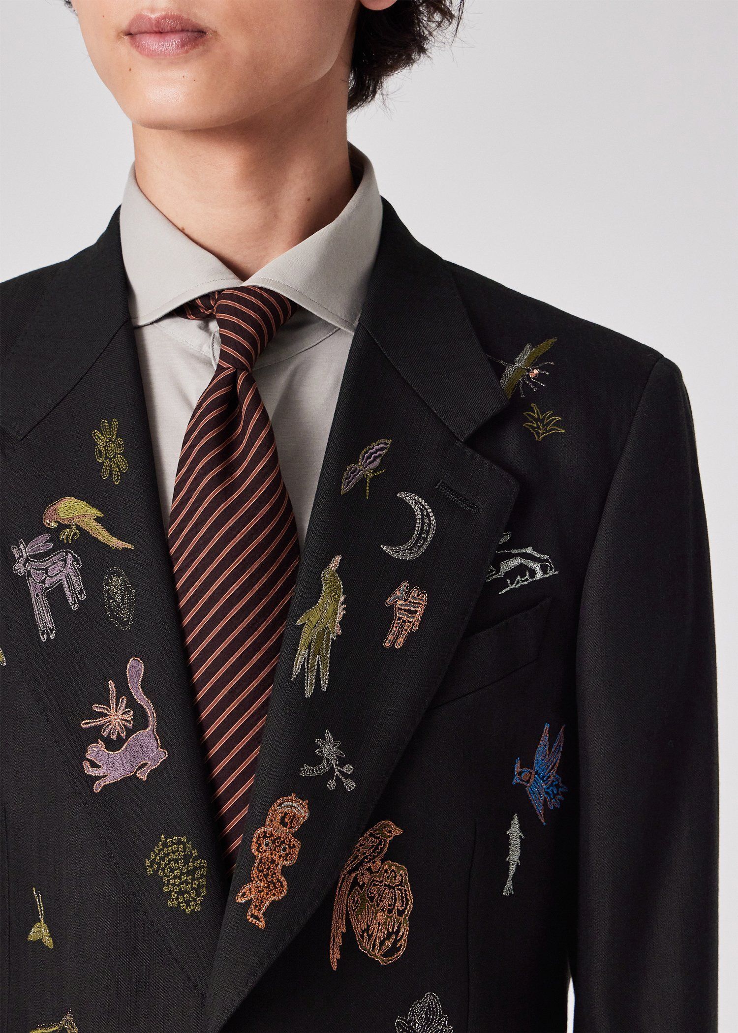 ドレープツイル エンブロイダリー シングル2Bジャケット