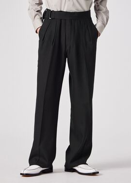 ドレープツイル ベルトフロント ワイドトラウザーズ ｜ポール・スミス