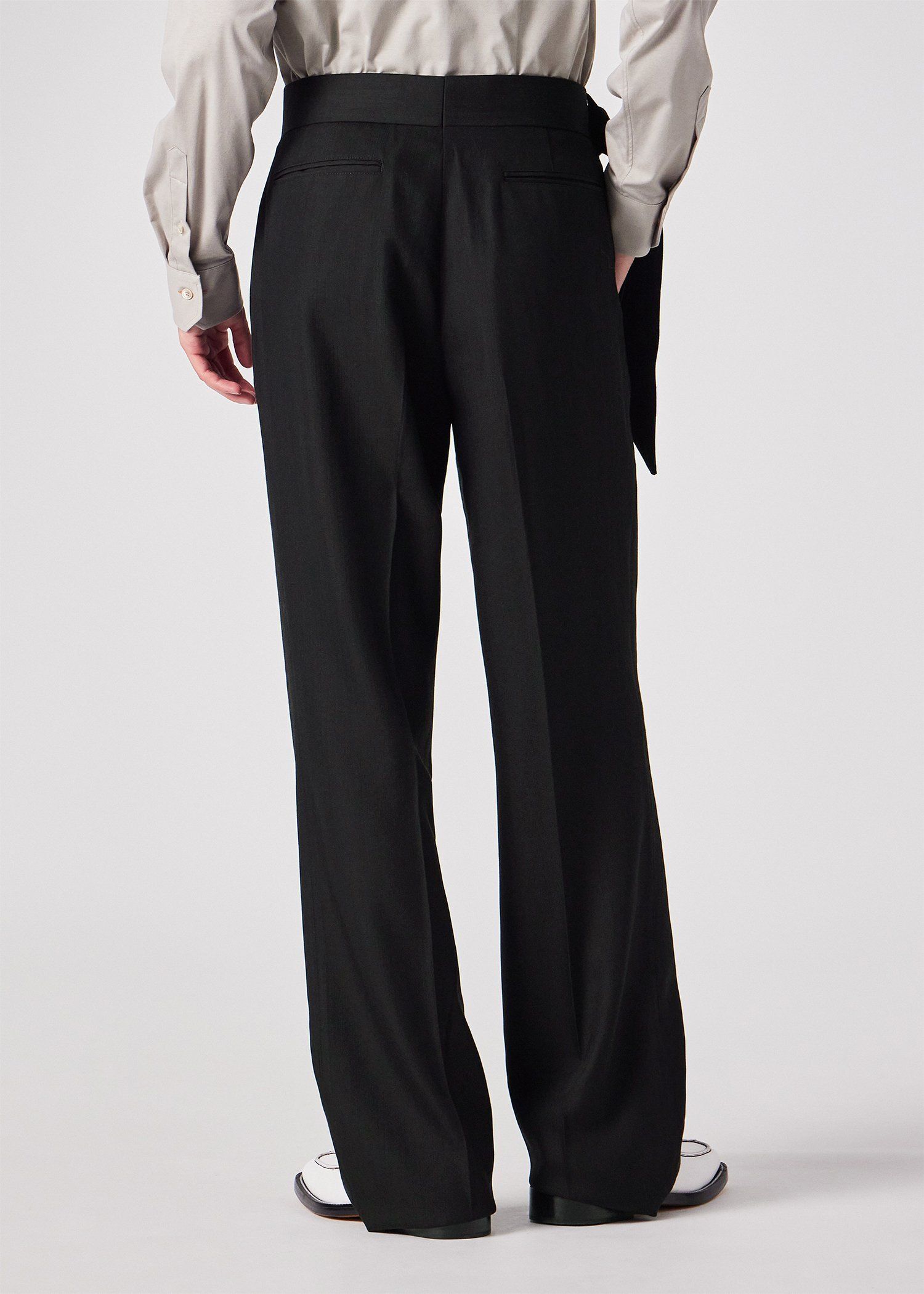 ドレープツイル ベルトフロント ワイドトラウザーズ