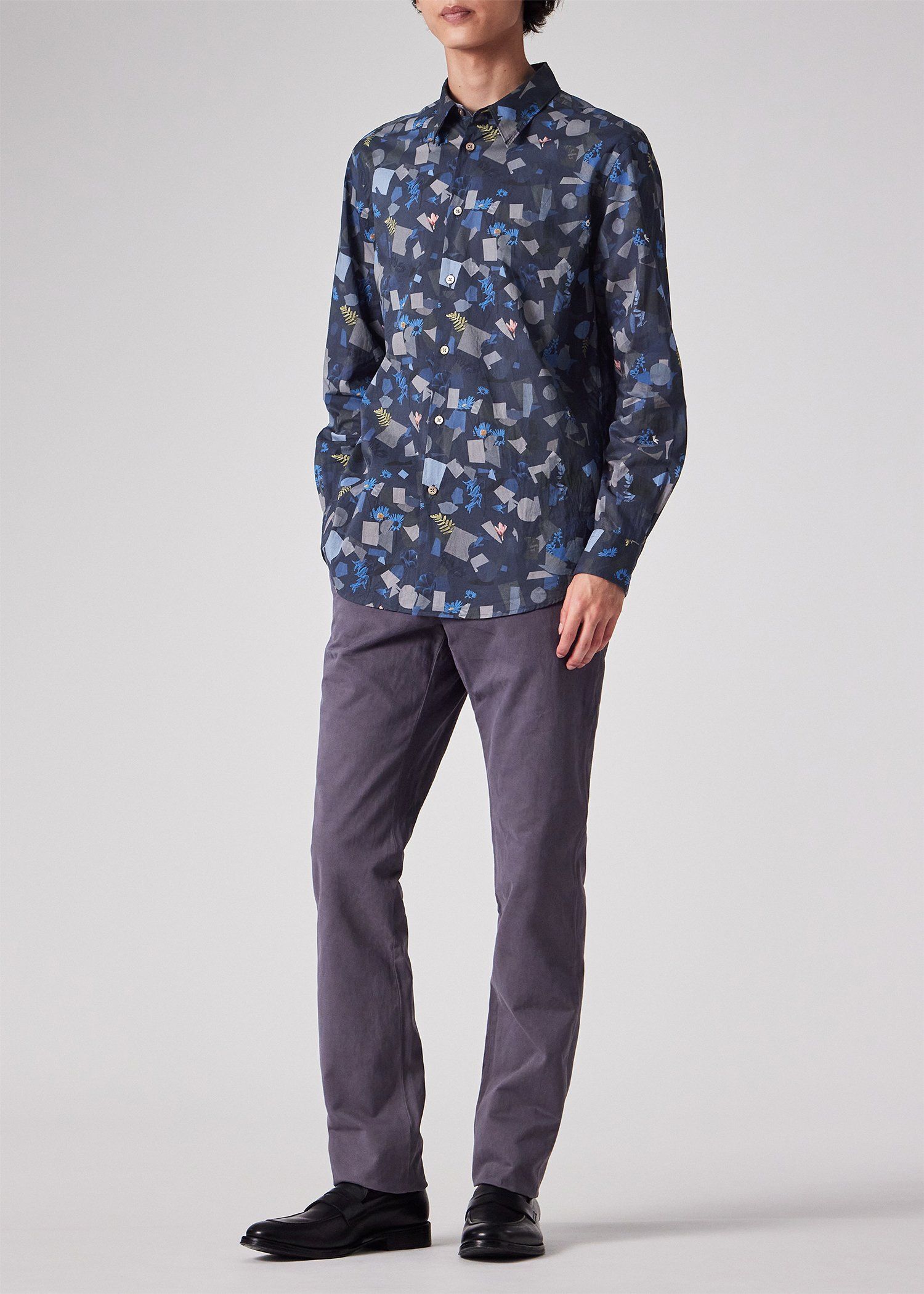 ジオメトリックボタニカル シャツ（ブルー） ｜ポール・スミス