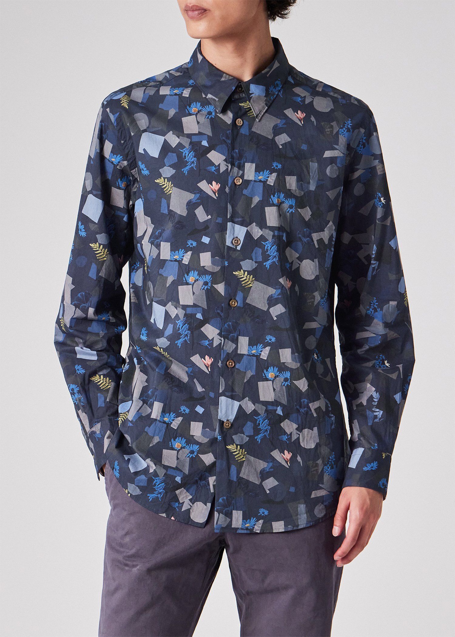 ジオメトリックボタニカル シャツ（ブルー） ｜ポール・スミス