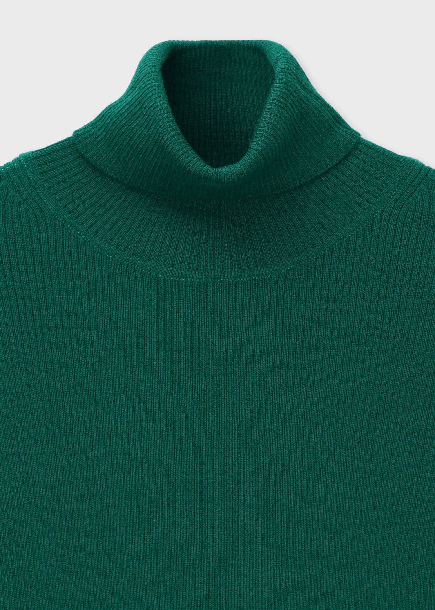 ウィメンズ ハイゲージ タートルネック ニット（グリーン） ｜ポール