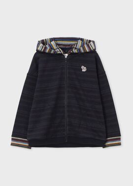 ジュニア ボーダー裏毛 ジップパーカ