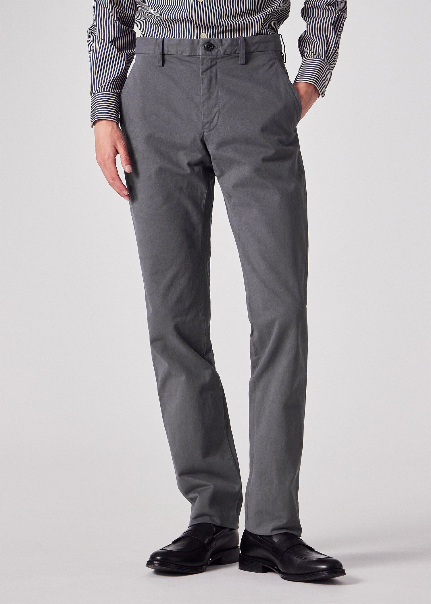 ソリッドカラー コットン トラウザーズ（ブルーグレー） ｜ポール・スミス