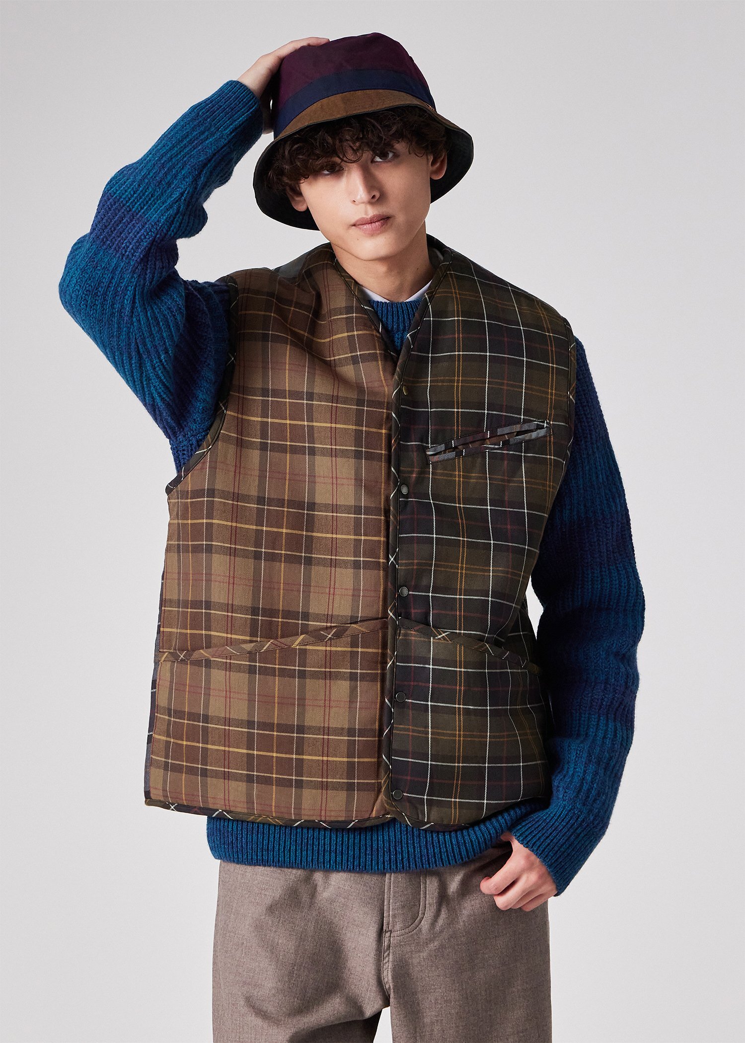 "Paul Smith Loves Barbour" タータンチェックベスト