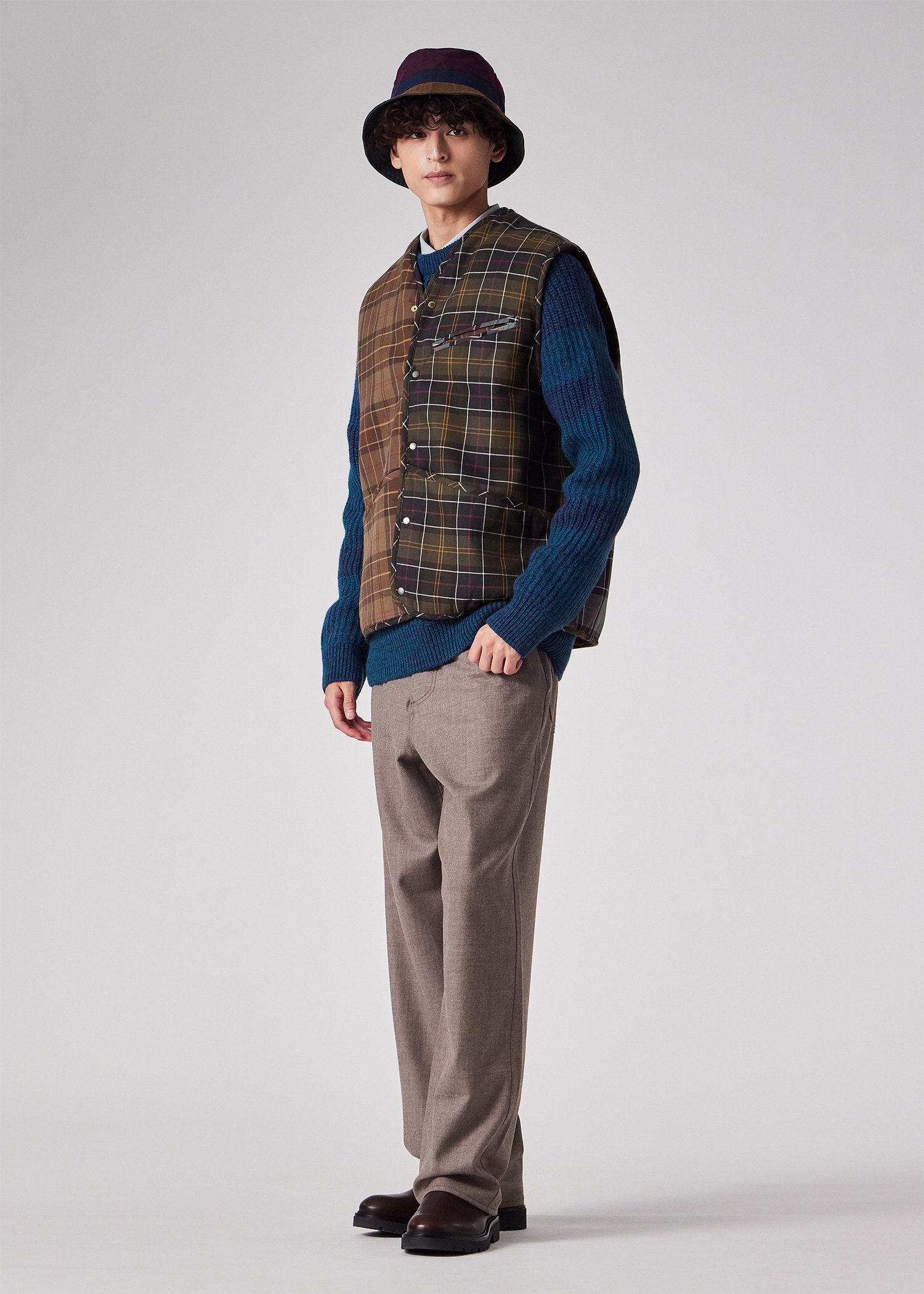"Paul Smith Loves Barbour" タータンチェックベスト