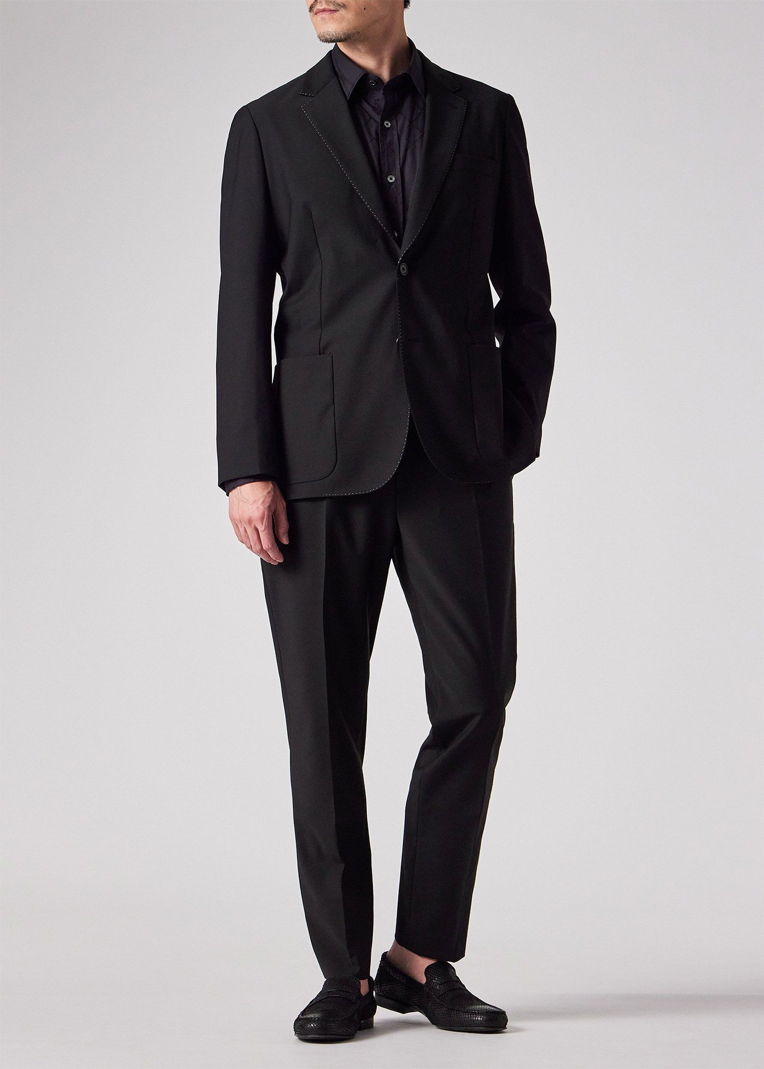 Paul Smith◆ジャケット/L/ポリエステル/BLK Paul Smith(ポールスミス) レザーテーラードジャケット214308 214308