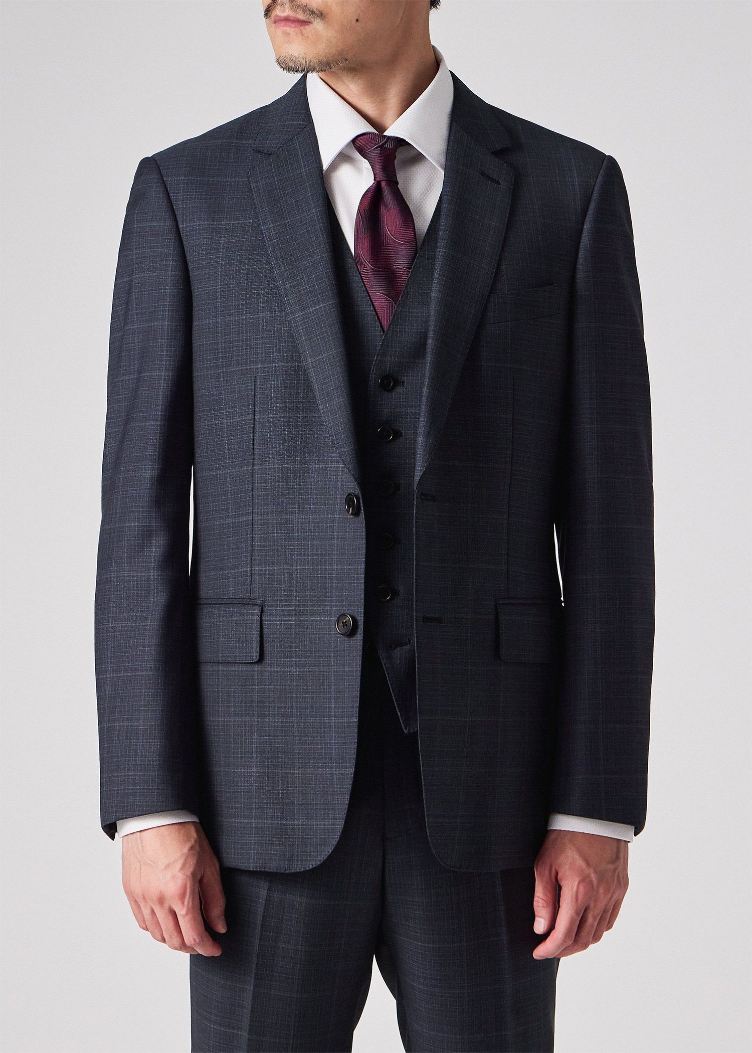 ポールスミス チェック2B スリーピース　スーツ コントラストチェック 2B スーツ（ネイビー） ｜ポール・スミス