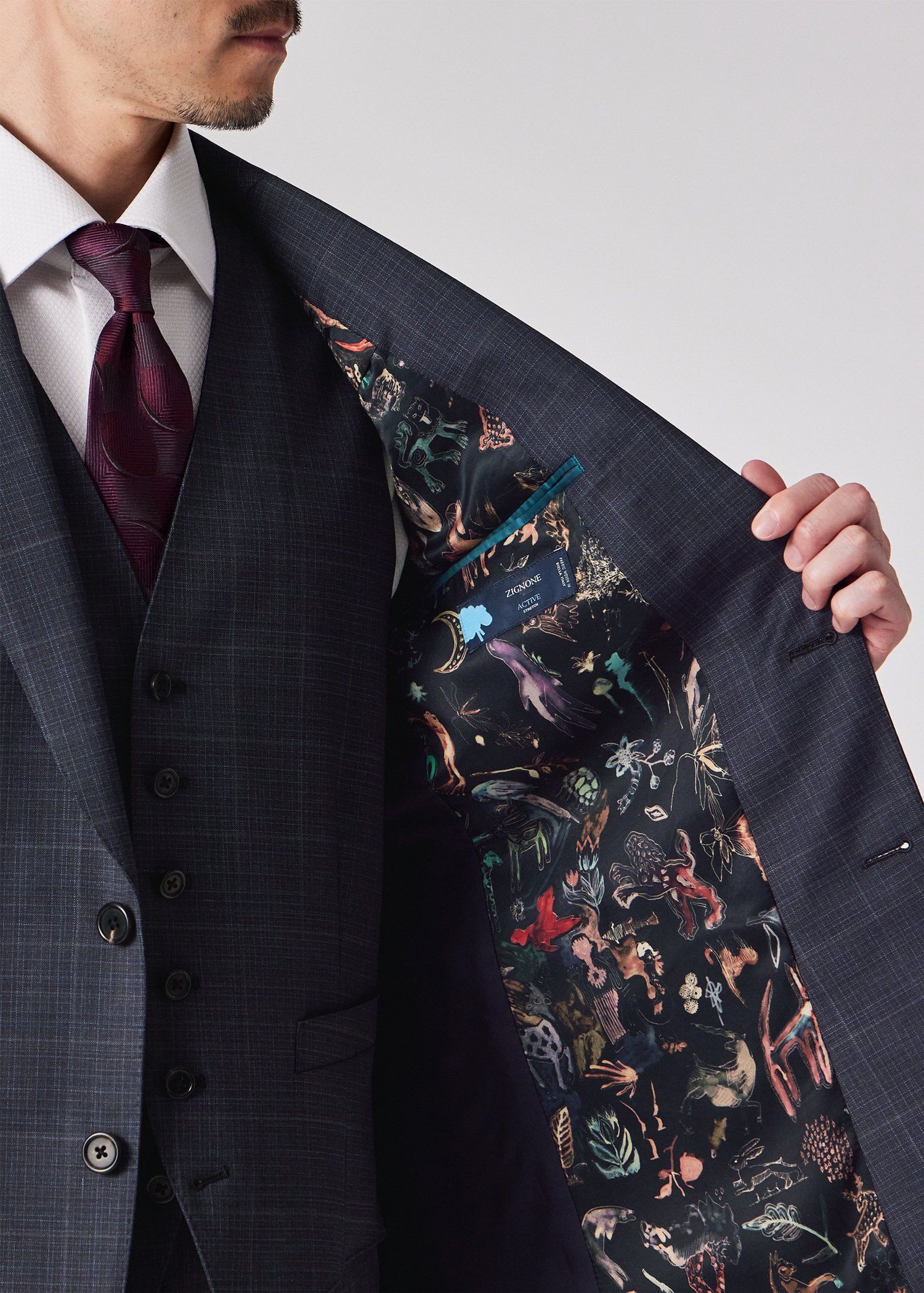 ポールスミス チェック2B スリーピース　スーツ コントラストチェック 2B スーツ（ネイビー） ｜ポール・スミス