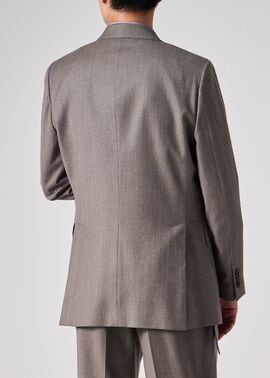 ウールカシミヤフランネル ダブルブレストジャケット（ブラウン