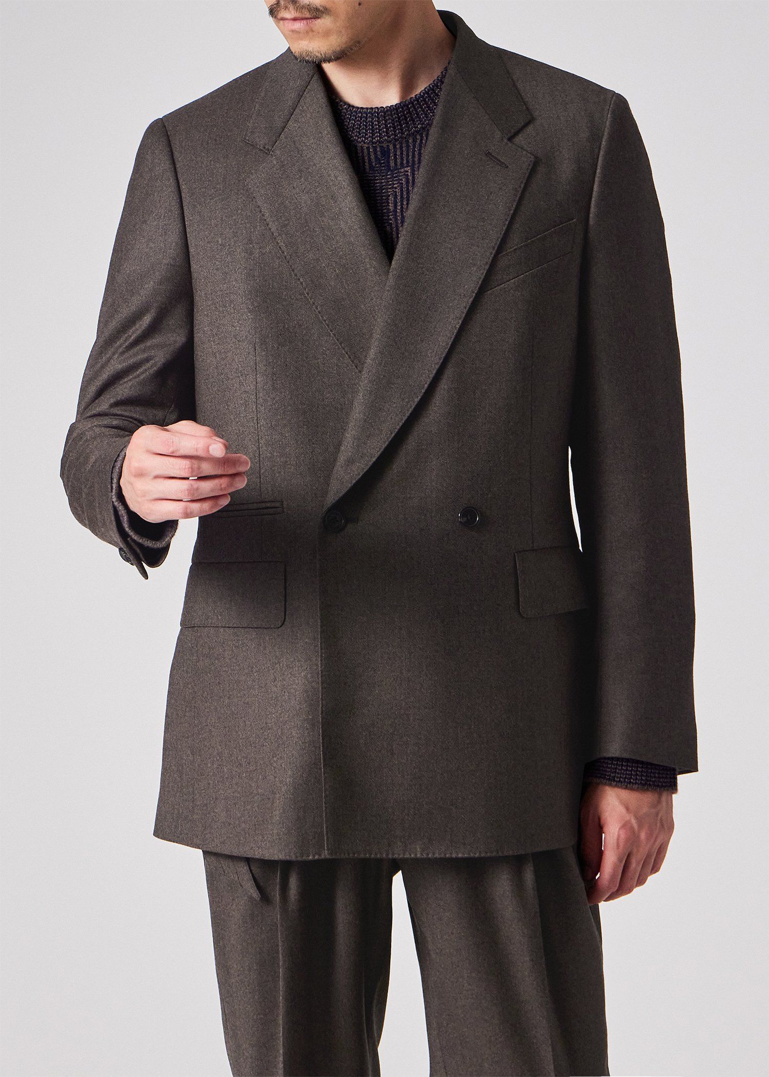 ウールカシミヤフランネル ダブルブレストジャケット
