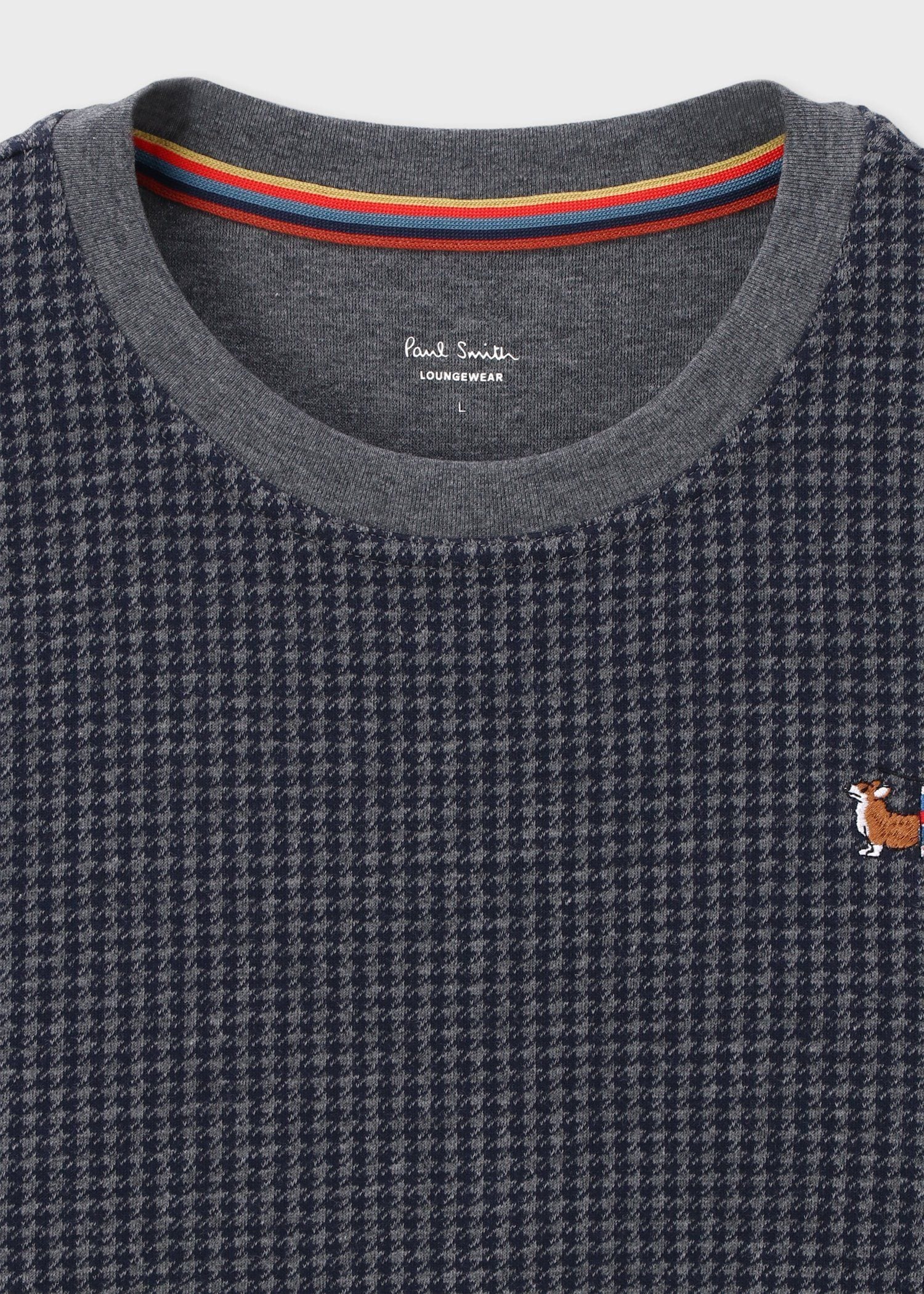 ポールスミス Paul Smith Tシャツ ロンT ハウンドトゥースジャカード 長袖 ロングスリーブTシャツ   ブランド 正規品 新品 ギフト プレゼント 人気 おすすめ 誕生日 記念日 クリスマス 送料無料 ラッピング無料 ハウンドトゥースジャカード ロングスリーブTシャツ（チャコールグレー