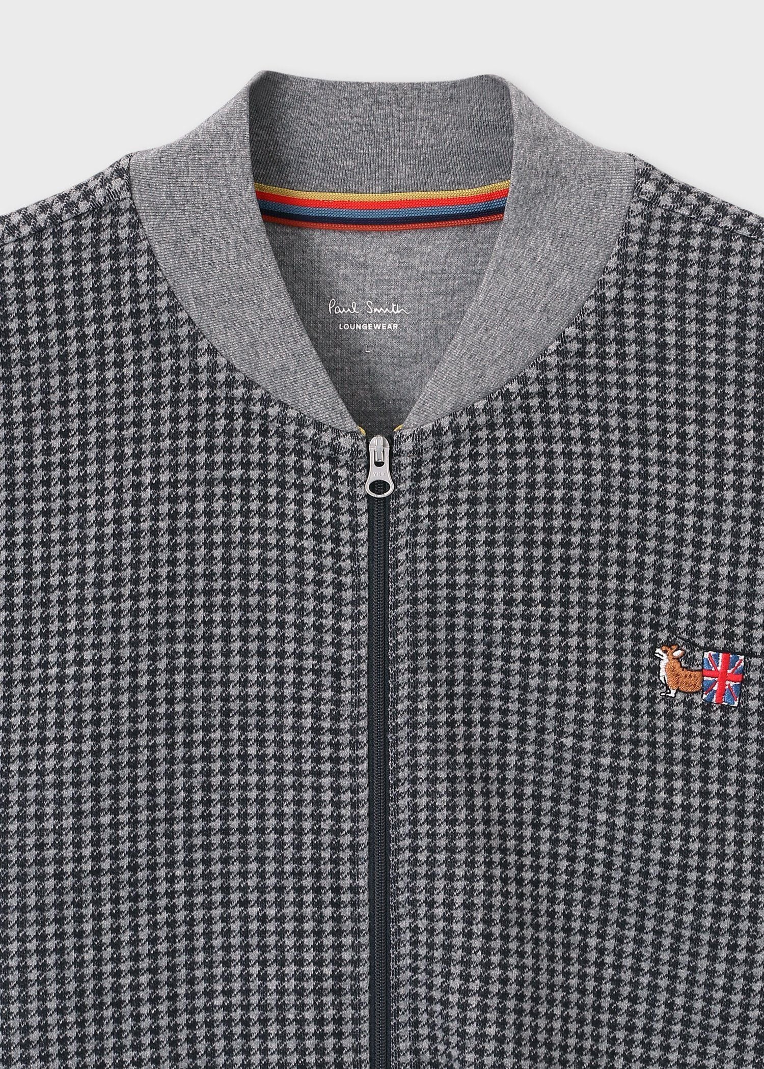 ハウンドトゥースジャカードジップアップ ブルゾン