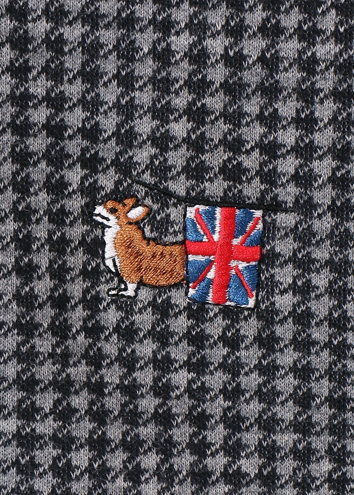 ハウンドトゥースジャカードジップアップ ブルゾン