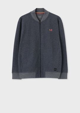 ハウンドトゥースジャカードジップアップ ブルゾン