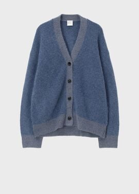 【美品】 ポールスミス シャギー カーディガン カシミヤ グレー　22　モヘア調 美品】 ポールスミス シャギー カーディガン カシミヤ グレー 22