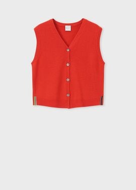 ウィメンズ インターシャ ストライプ ベスト