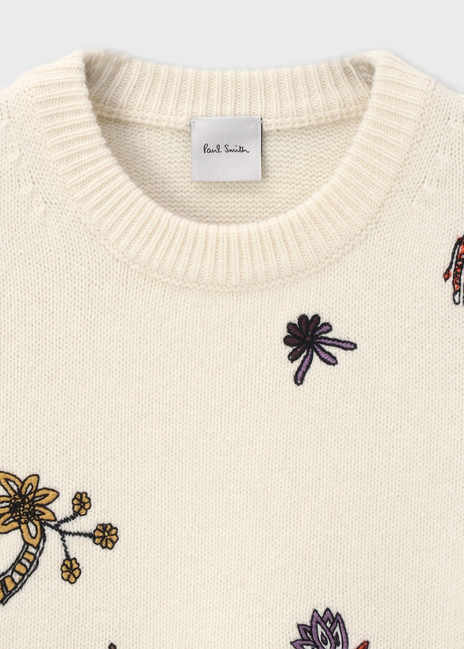 ウィメンズ カラー エンブロイダリー クルーネック ニット