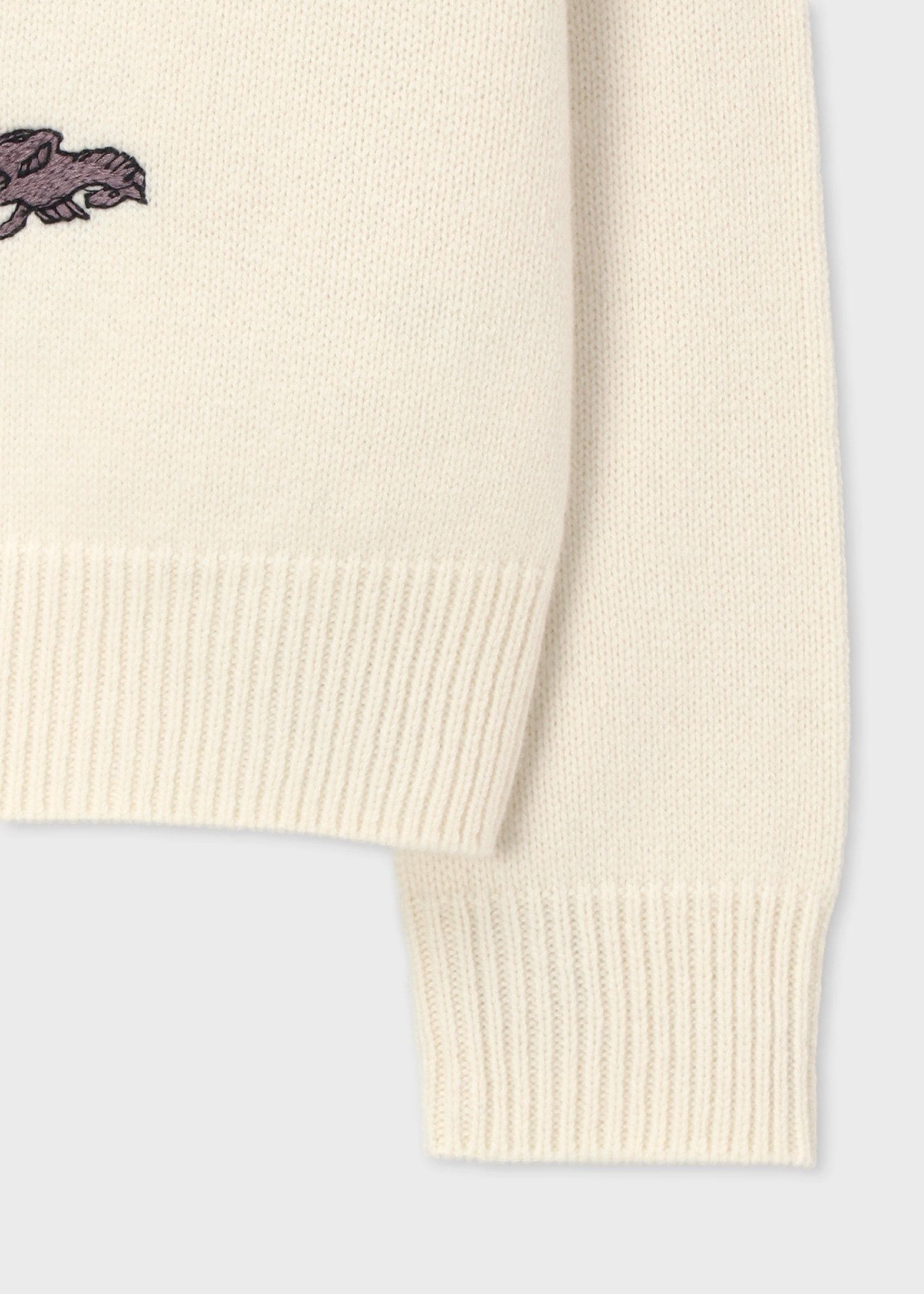 ウィメンズ カラー エンブロイダリー クルーネック ニット