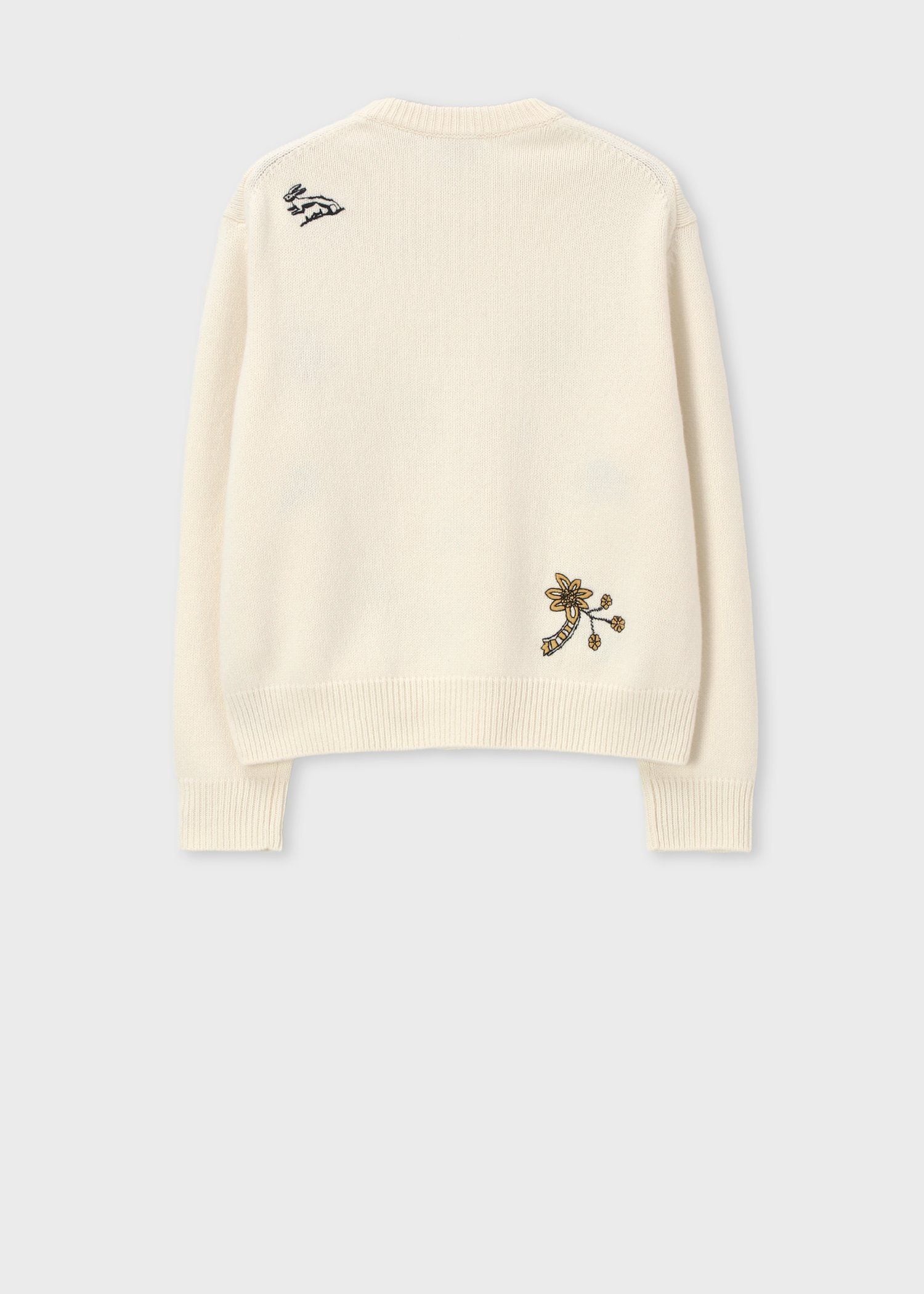 ウィメンズ カラー エンブロイダリー クルーネック ニット