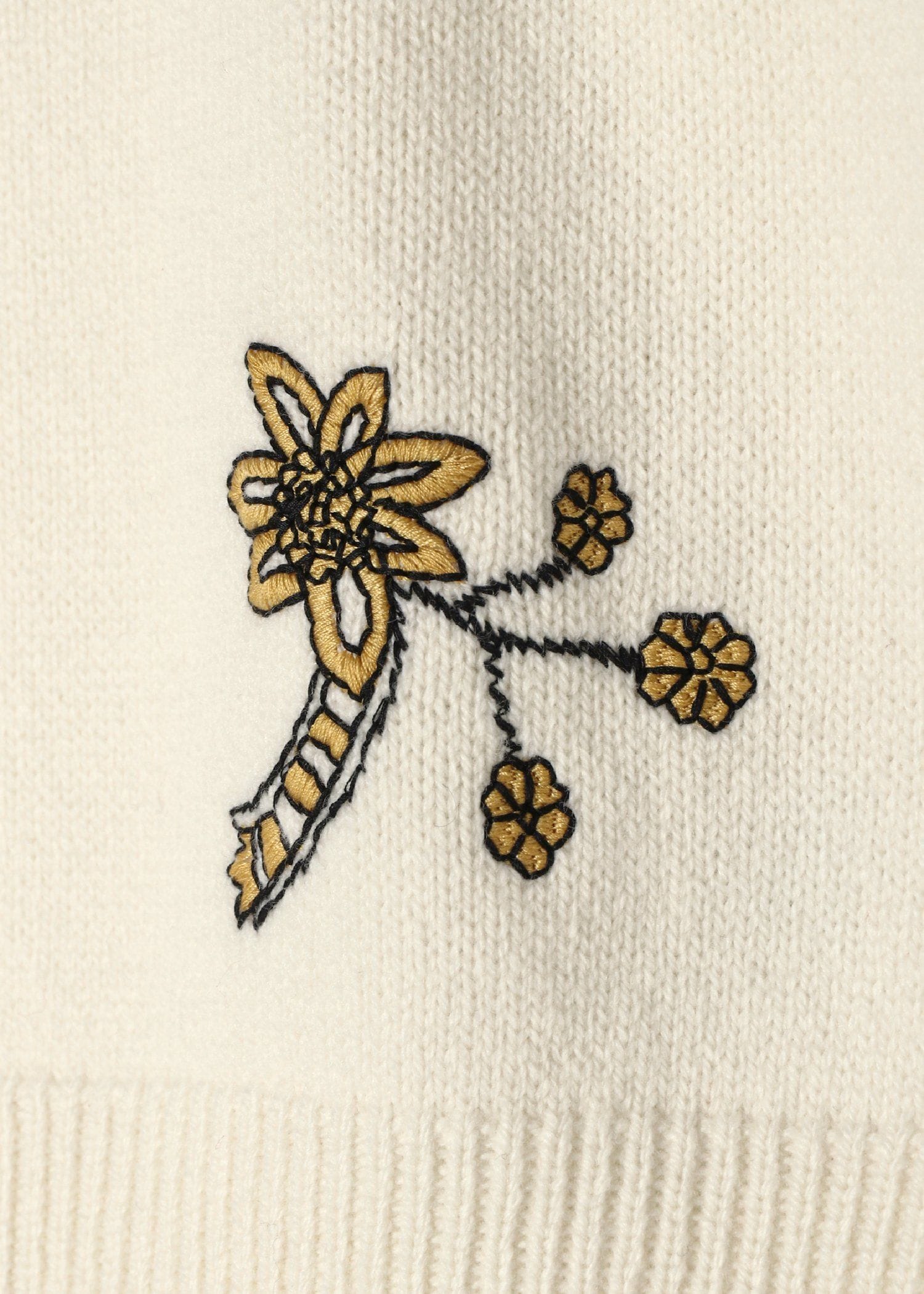 ウィメンズ カラー エンブロイダリー クルーネック ニット