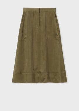 ウィメンズ サテン ミリタリー スカート