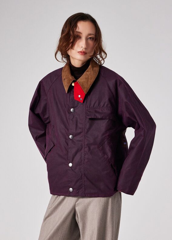 【ポールスミス】ロングコート　ノーカラー　裏地紫　サイズ40 極美品」ポールスミス コート ブラック Paul Smith 裏地花柄