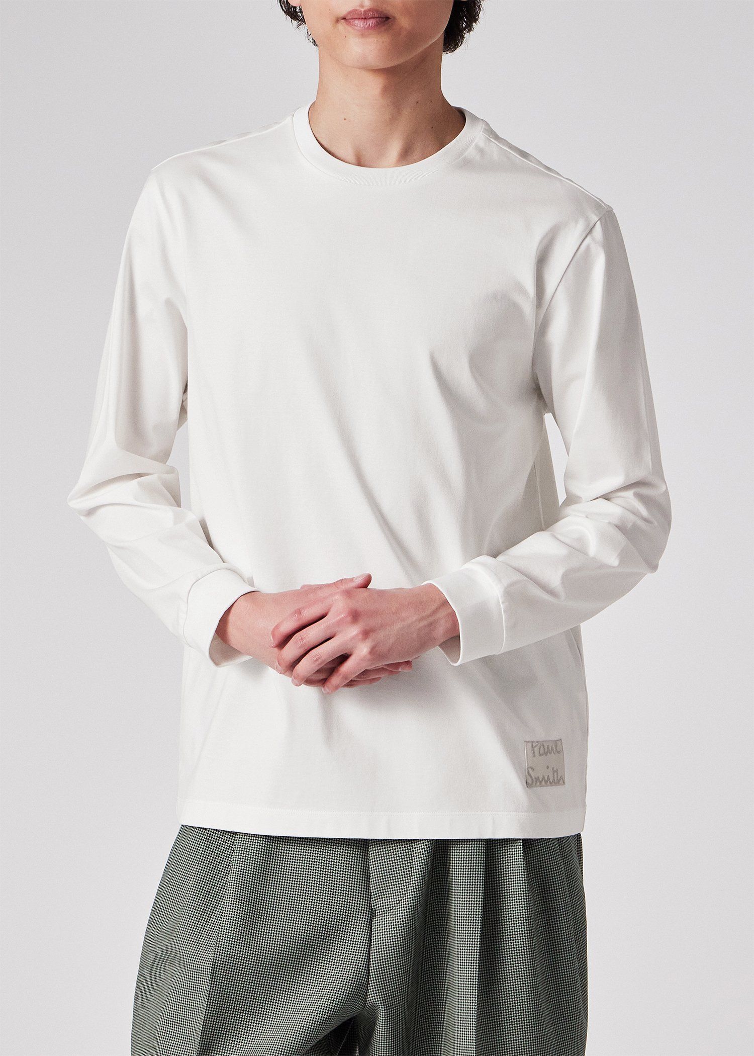 "Cropped logo" 長袖Tシャツ